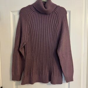 Women's Purple Turtleneck Sweater